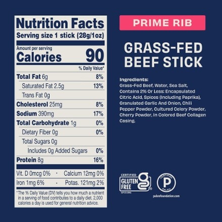 Country Archer Jerky Co. Prime Rib Style Beef Stick - 1 oz. 2