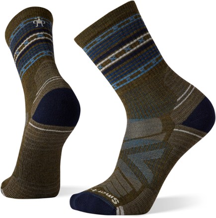 Smartwool Hike Light Cushion Spiked Stripe Crew Socks - Men's 0