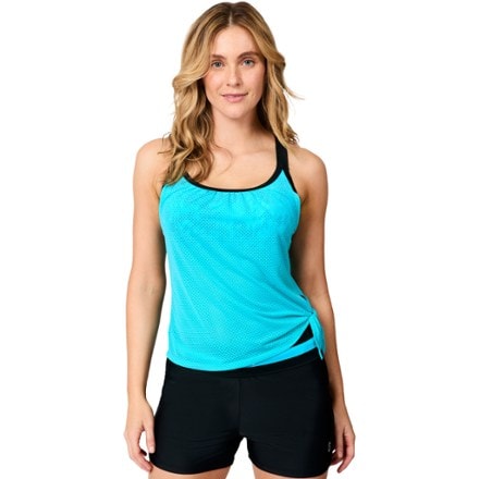 Free Country Side Tie Blouson Tankini Swimsuit Top - Women's 0