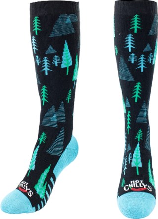 Hot Chillys Fiesta Trees Mid Volume Ski Socks - Women's 0