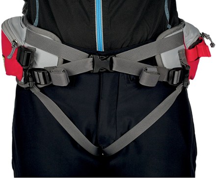Front of hip belt shown on model (Red Currant)