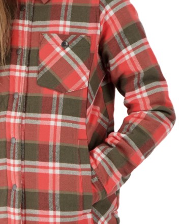 Obermeyer Avery Flannel Insulated Shirt Jacket - Coral Berm Plaid - Kids' 6