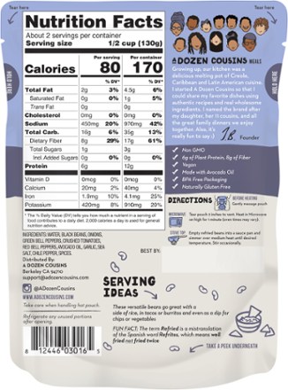 A Dozen Cousins Seasoned Refried Beans - 2 servings 1