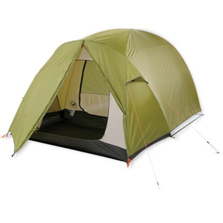 Rainfly rear door open (Moss/Cream)