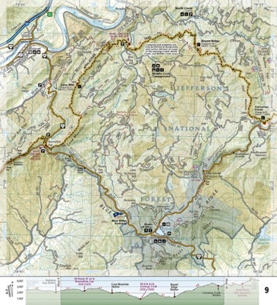 National Geographic Appalachian Trail: Bailey Gap to Calf Mountain Topographic Map Guide 1