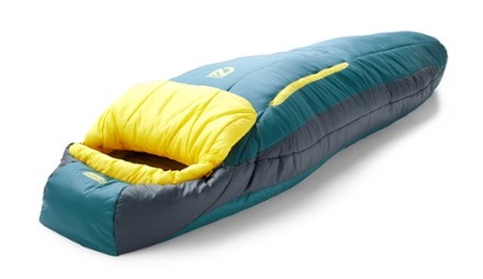 NEMO Forte 20 Endless Promise Sleeping Bag - Men's 3/4 head view (Abyss/Green Sheen)