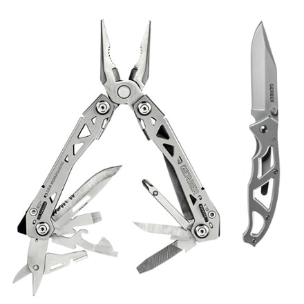 Gerber Suspension NXT Silver Multi-Tool and Paraframe I Silver Folding Knife 0