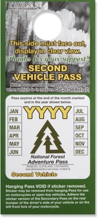  Southern California Annual Forest Adventure Pass - Second Car 0