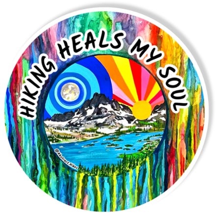 Abstract Hikes Hiking Heals My Soul Sticker 0