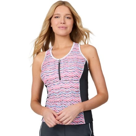 Free Country Mesh Zip-Up Racerback Tankini Swimsuit Top - Women's 0