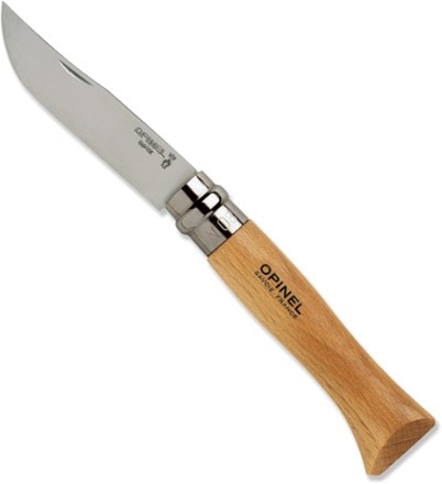Opinel No. 8 Beechwood Handle Knife side view (Natural)