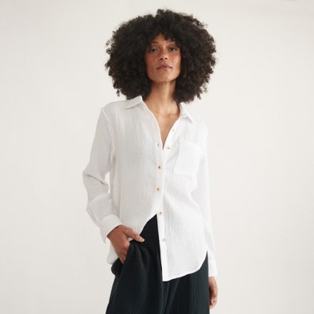 Marine Layer Jane Relaxed Double Cloth Shirt 0
