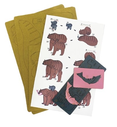 Outside Inside 3D Paper Model - Fishing Bears 1