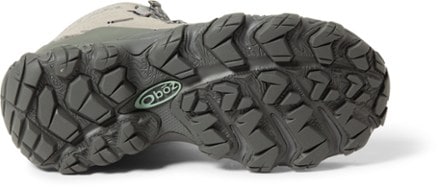 Oboz Bridger Mid Waterproof Hiking Boots - Women's Sole view (Frost Gray)