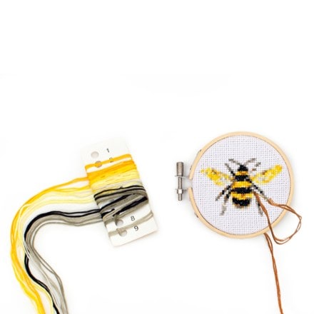 Kikkerland Mini Cross Stitch Embroidery Kit - Bee 4