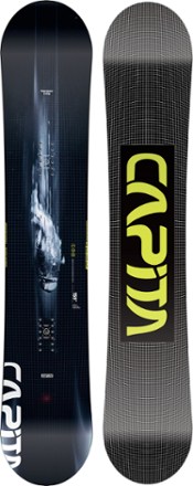 capita men's outerspace living snowboard 19 154cm (2025) positive camber lies underfoot for power retention while an elevated nose and tail help the board swim through variable conditions Capita Outerspace Living Snowboard 2026