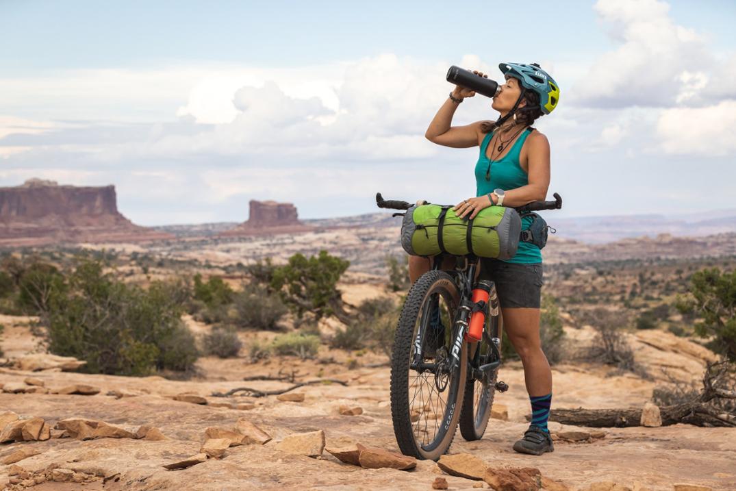 Location Image for Recycled Stainless-Steel Water Bottle with Loop Cap - 27 fl. oz.