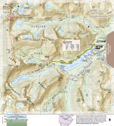 National Geographic Glacier and Waterton Lakes National Park Day Hikes Topographic Map Guide 1
