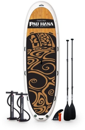 Pau Hana Oahu Nui Giant Inflatable Stand Up Paddle Board with 2 Paddles - 15' 0