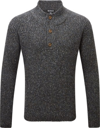 Sherpa Adventure Gear Men's Ranga Button Mock-Neck Sweater Gray