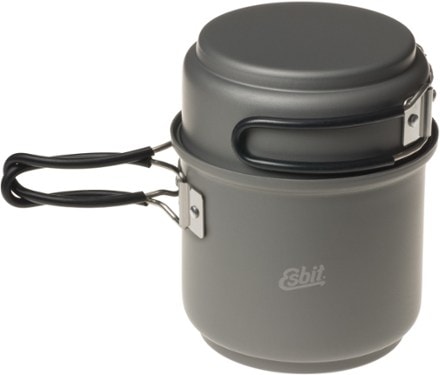 Esbit Alcohol Stove and Trekking Cookset Detail view (Gray)