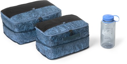 Expandable Packing Cube Set - Medium/Large [Shown in expanded form; 32 fl. oz. bottle (not included) shown for size reference only]