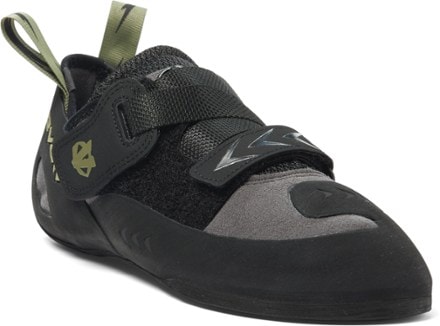 evolv Kronos Climbing Shoes - Men's 3/4 view (Gray/Black)