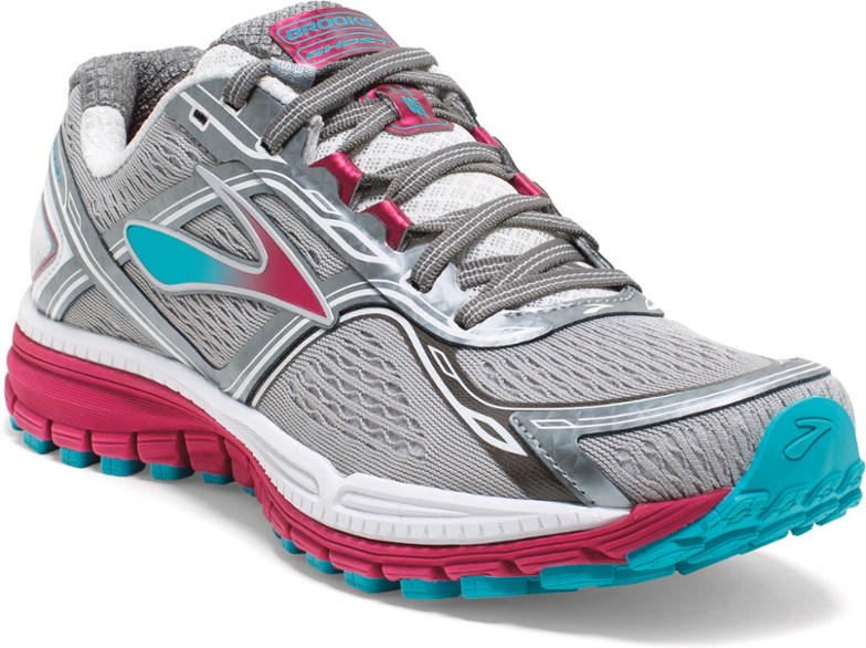 brooks ghost 8th edition Product Image of color Metallic Charcoal/Bright Rose