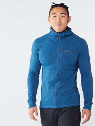 Rab Capacitor Hoody Chest Pocket Long Sleeve Fleece Jacket Zipped Front