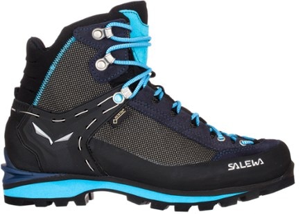 Salewa Crow GTX Mountaineering Boots - Women's Side view (Premium Navy/Ethernal Blue)