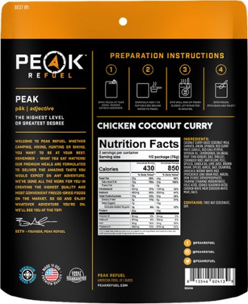 PEAK REFUEL Thai Chicken Coconut Curry - 2 Servings 1