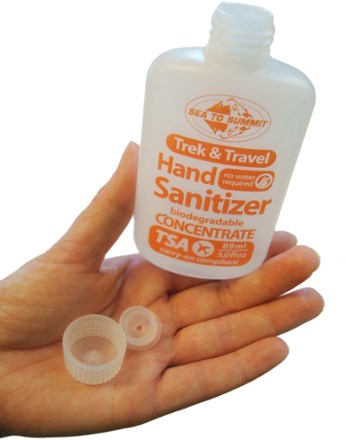 Bottle includes double cap seal