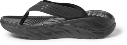 HOKA ORA Recovery Flip-Flops - Men's Left view (Black/Dark Gull Gray)