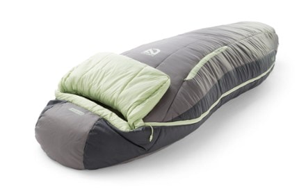 NEMO Forte 35 Endless Promise Sleeping Bag - Women's 3/4 head view (Plum Gray/Celadon)