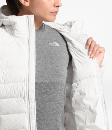 women's stretch down hoodie north face