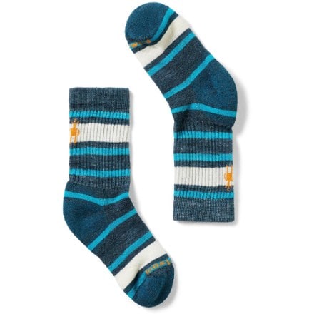 Smartwool Hike Light Cushion Striped Crew Socks - Kids' 0