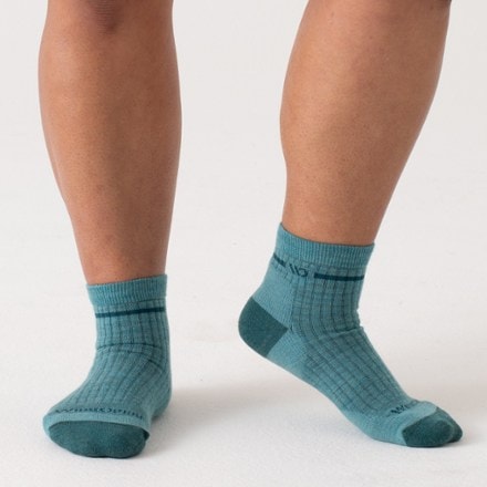 Wide Open Single Stripe Cushioned Quarter Socks - Women's 1