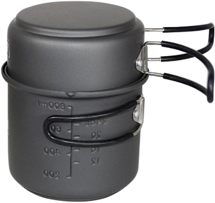 Esbit Alcohol Stove and Trekking Cookset Detail view (Gray)