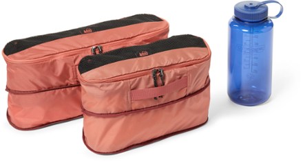 REI Co-op Expandable Packing Cube Set - Long Small/Long Large Shown in expanded form; 32 fl. oz. bottle (not included) shown for size reference only