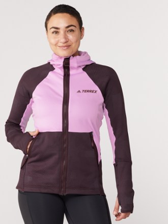 adidas Terrex Tech Flooce Hooded Hiking Fleece Jacket - Women's 1