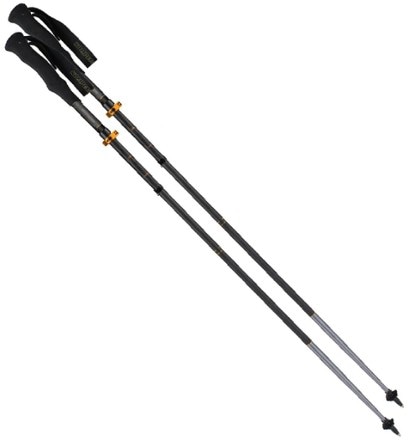 Komperdell Trailstick Carbon C4 Vario Rocksleeve Compact Trekking Poles - Pair 0