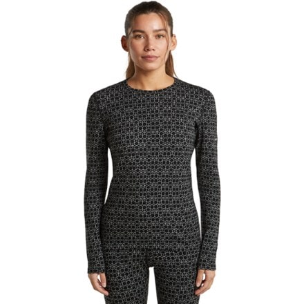 Icebreaker Merino 260 Vertex Long-Sleeve Crewe Alpine Geo Base Layer Top - Women's 1