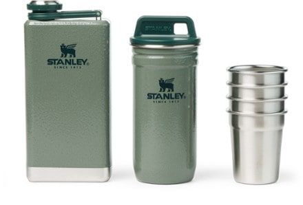 Stanley Adventure Pre-Party Shotglass & Flask Set Hammertone Green