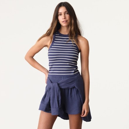 Marine Layer Lexi Rib Sun-In High Neck Crop Tank Top - Women's 0