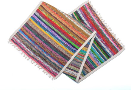 Jade Recycled Sari Yoga Rug 1