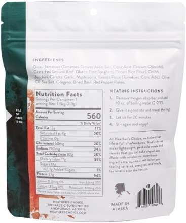 Heather's Choice Grass-Fed Beef and Spaghetti with Marinara Sauce - 1 Serving 1