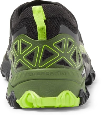 La Sportiva Bushido II Trail-Running Shoes - Men's Back view (Olive/Neon)