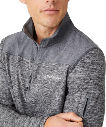 Free Country Sueded Spacedye Half-Zip Colorblock Mock-Neck Shirt - Men's 2