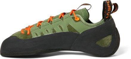 La Sportiva Tarantulace Climbing Shoes - Men's Left view (Olive/Tiger)