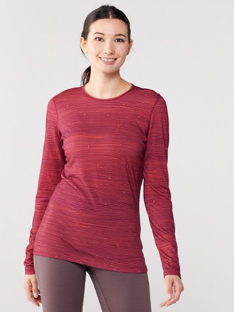 Icebreaker 200 Oasis Long-Sleeve Crewe Ski Tracks Base Layer Top - Women's 1